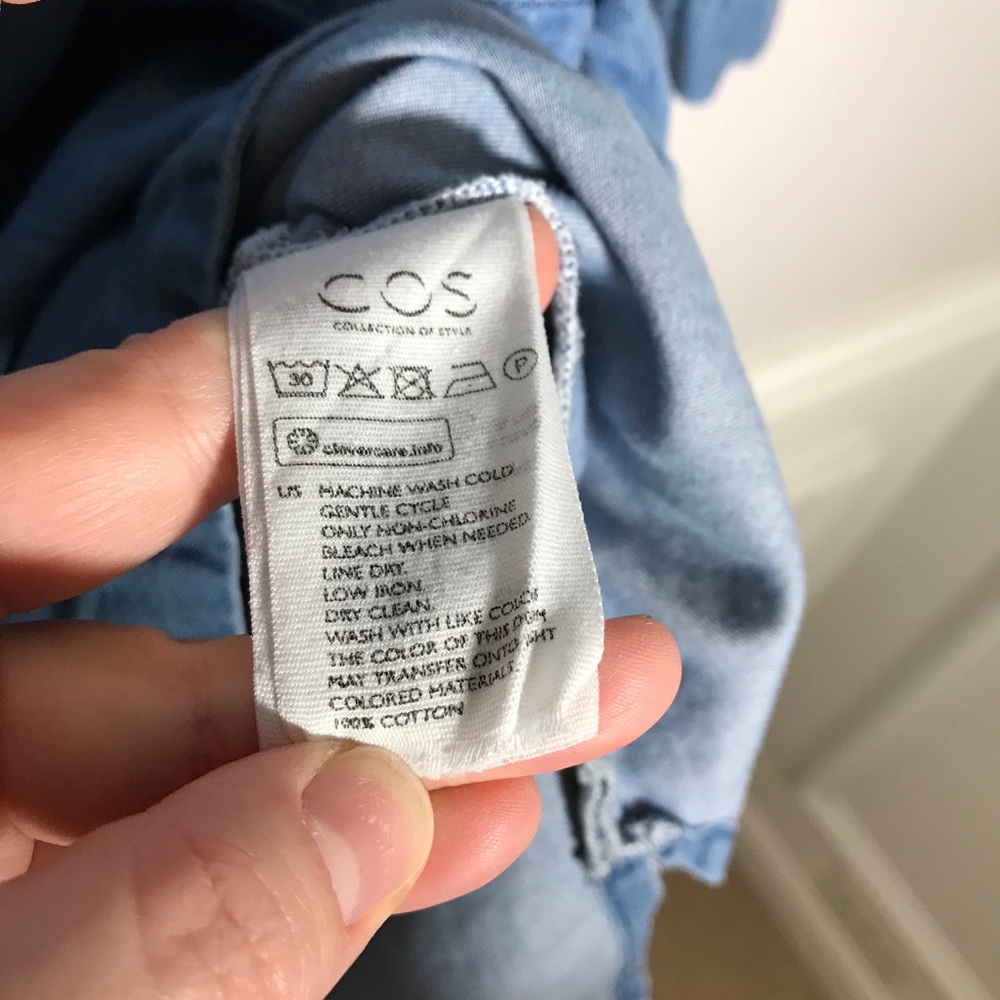 Cos Long Sleeve Button Down Chambray Shirt Dress - image 7